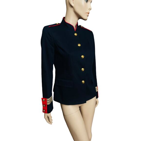 Lauren Ralph Lauren Officer's Jacket Size 6 Slim fit Stand Collar Gold Buttons - Picture 9 of 16